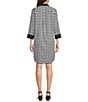 3735 Houndstooth Shift Dress FOX