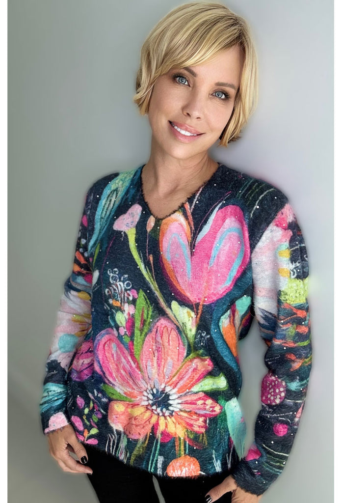 2310 Multi Color Pull Over Sweater TBC