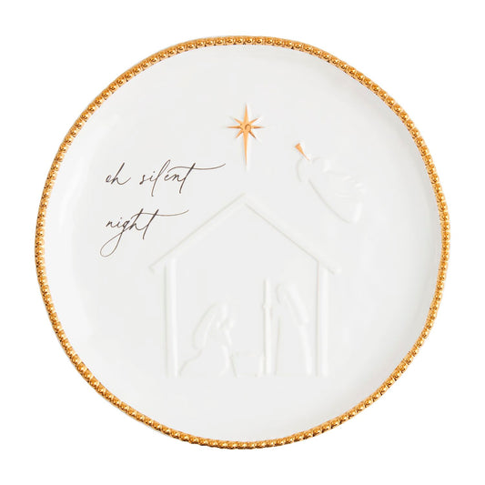 0687 Beaded Nativity platter MPC