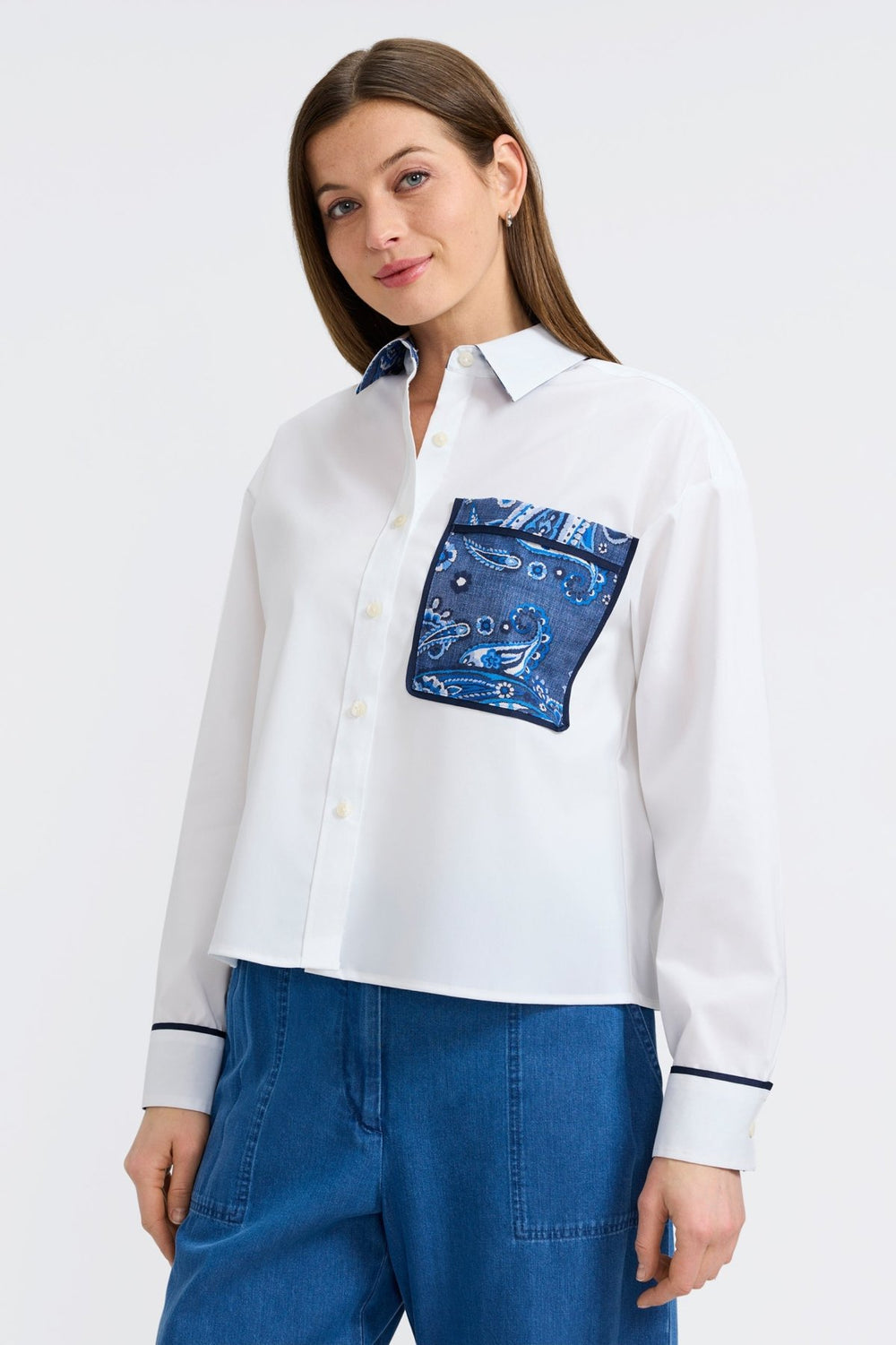 3824 Paisley Accent Blouse FOX