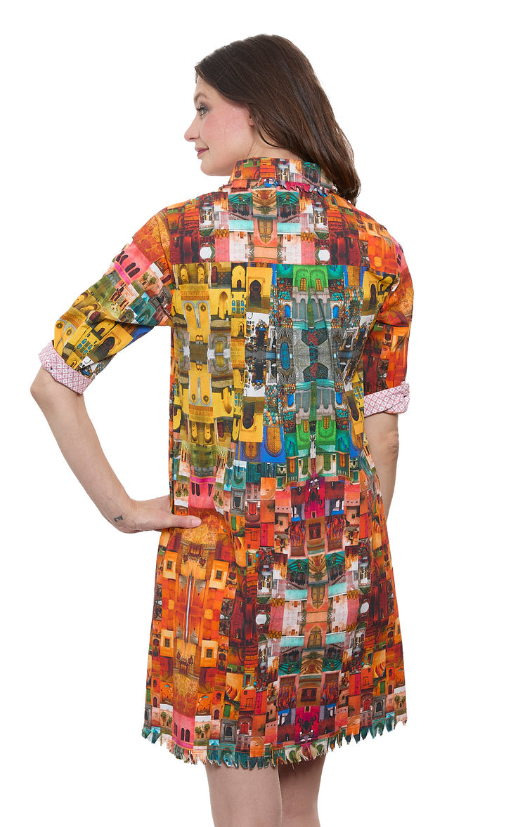 S038 Chatham Doors Print Dress DIZ