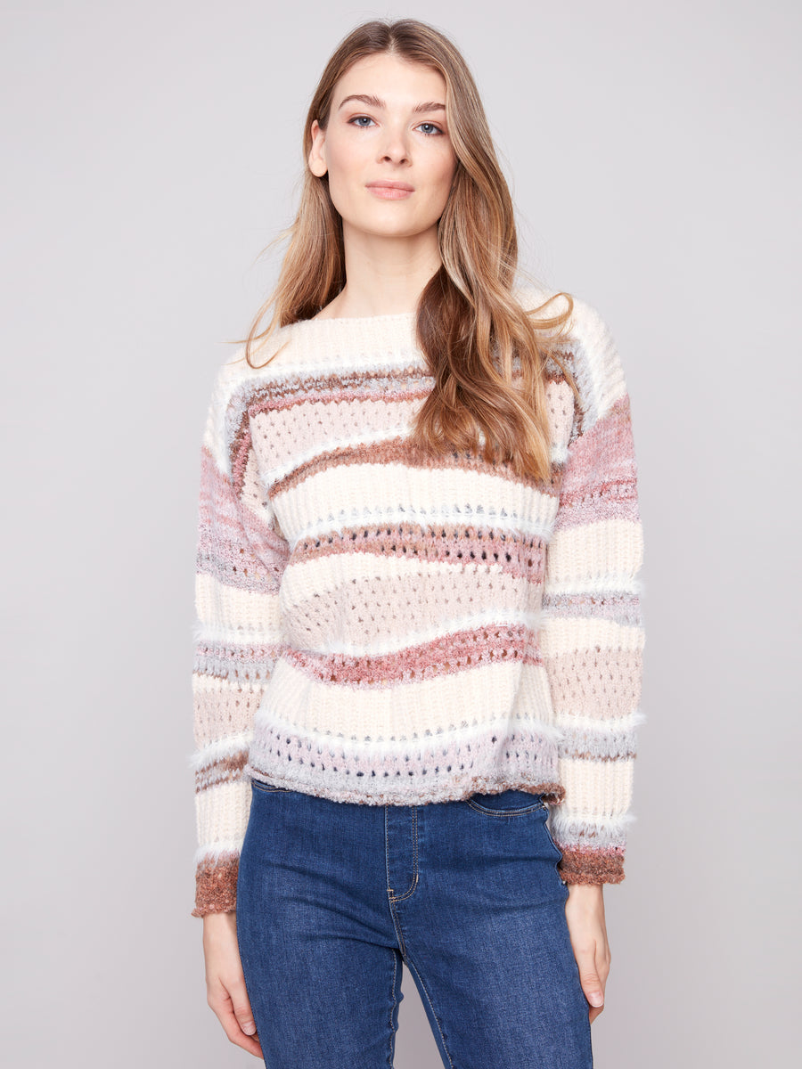 2731 Long Sleeve Patchwork Sweater CWB
