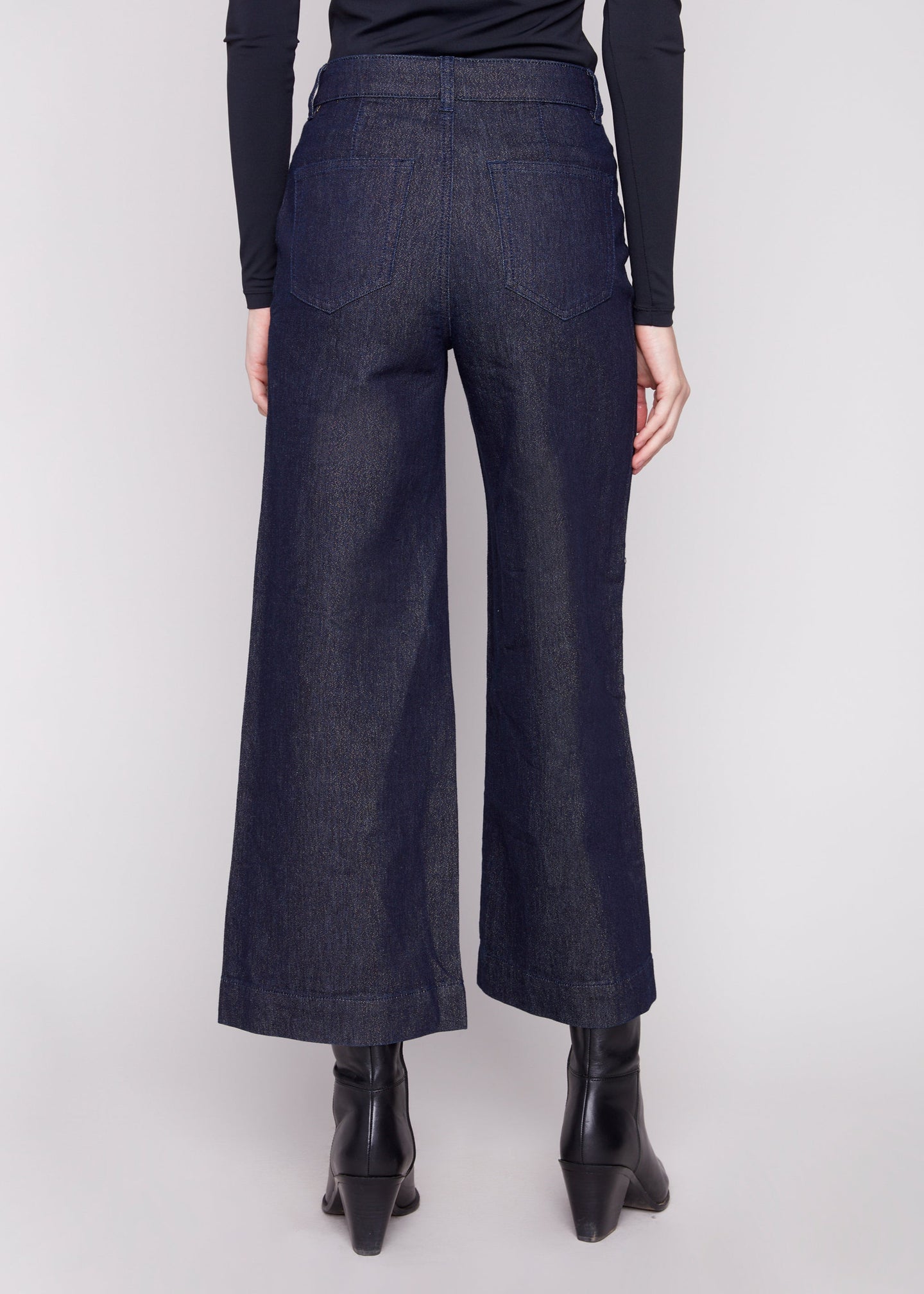 5538 Cropped Flare Lurex Denim Pants CWB