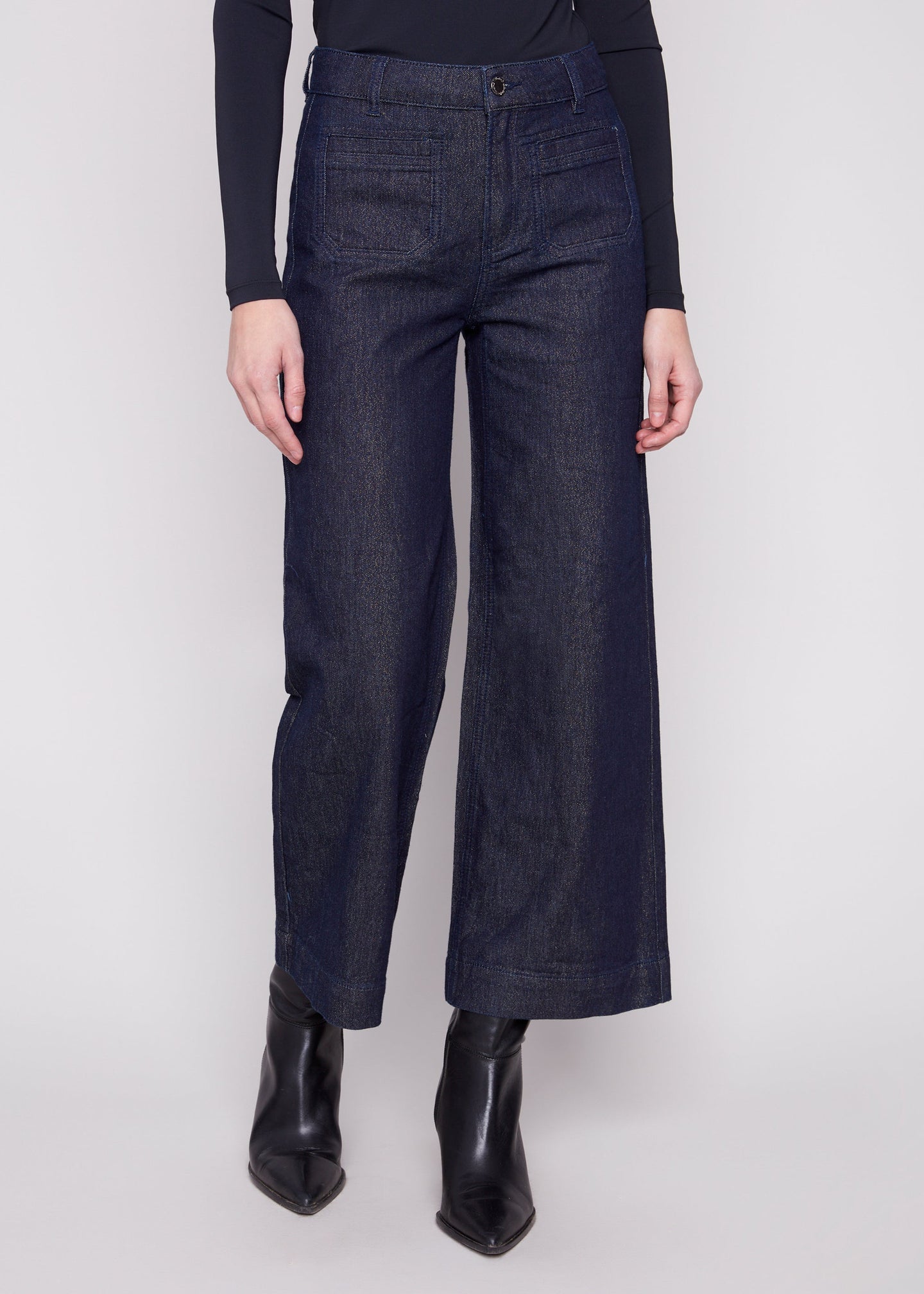5538 Cropped Flare Lurex Denim Pants CWB