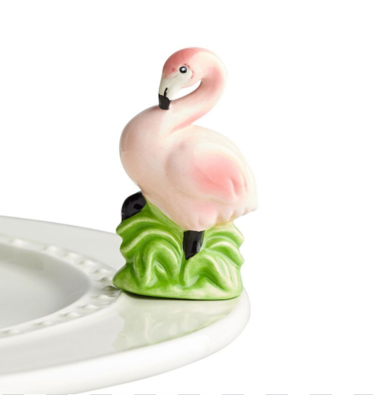 Nora Fleming Tickled Pink Flamingo Mini NFC