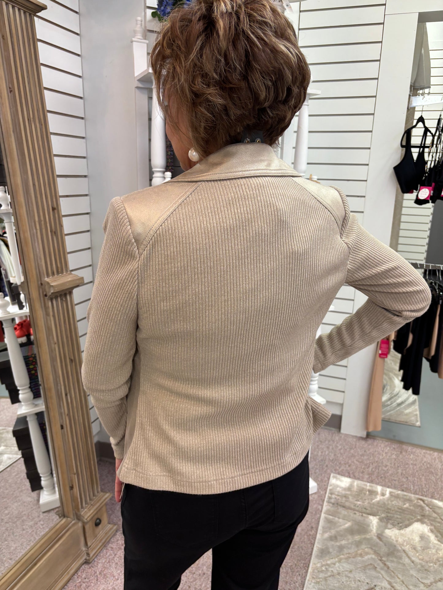 6273 Foil Leather Rib Knit Combo CWB