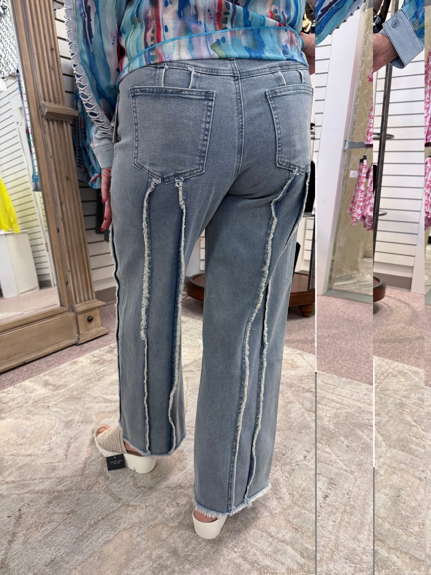 3053 Pennie Frayed Seam Pant AZI