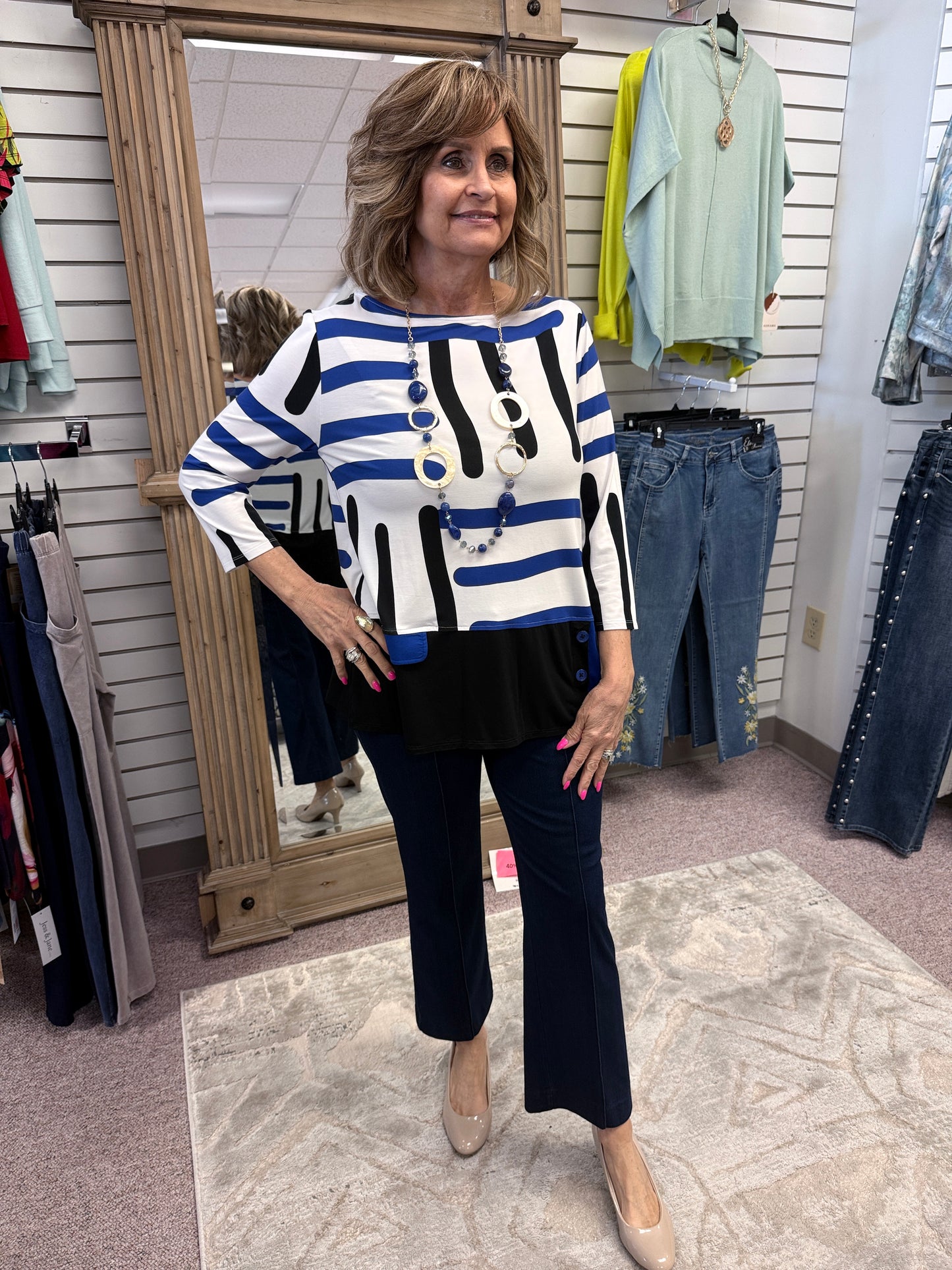 4220 Surf Button Hem Top LGA