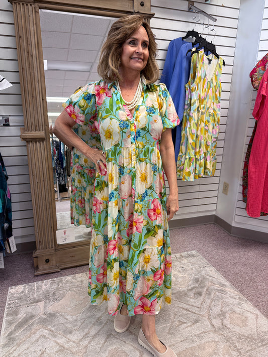 664D Pink Tiered Dress APN