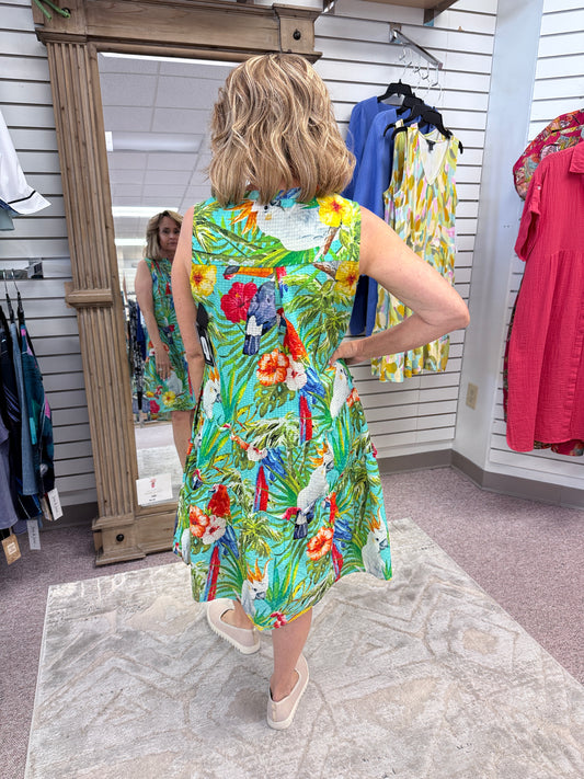 734D Turquiose Pin-Tuck Dress APN