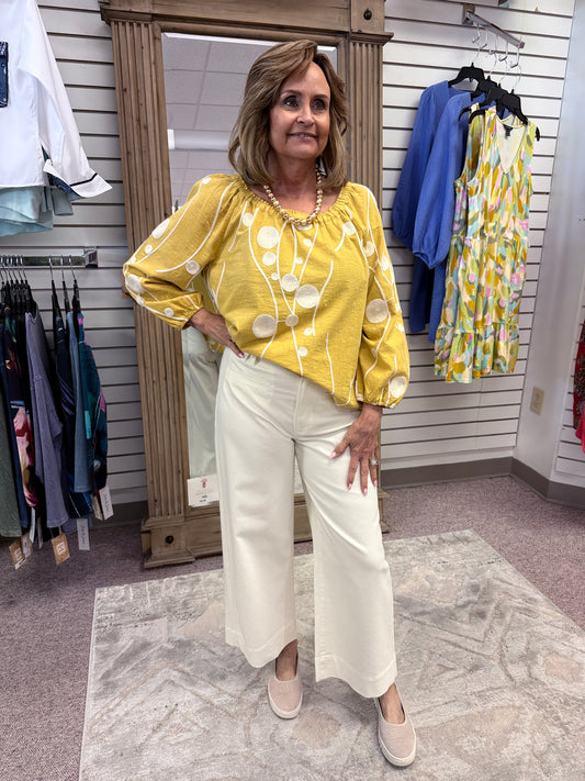 5GH6 Cream Wide Leg Crop LVP