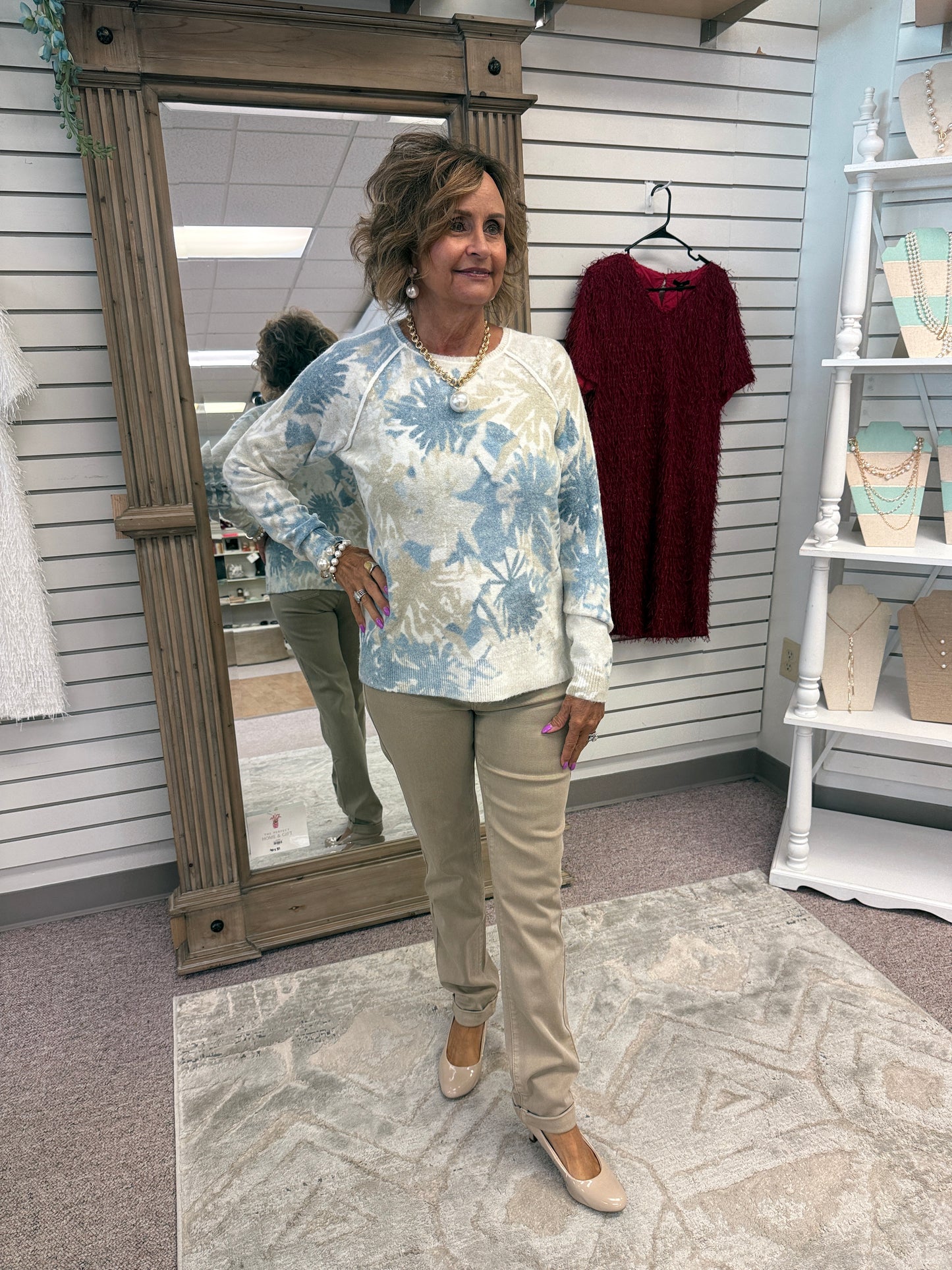 2268 Reversible Print Sweater CWB