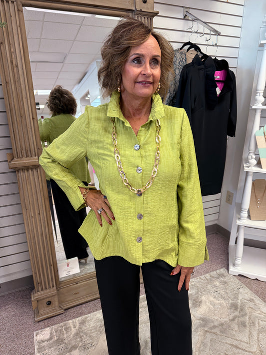 30719 Ruched Collar Shirt HAB