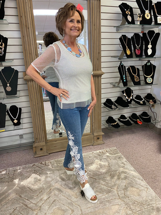 3092 Jean W/Lace Pearl AZI