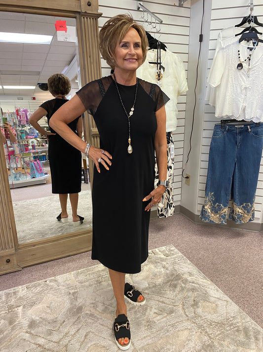 DR2M Mesh Cap Sleeve Dress CSW