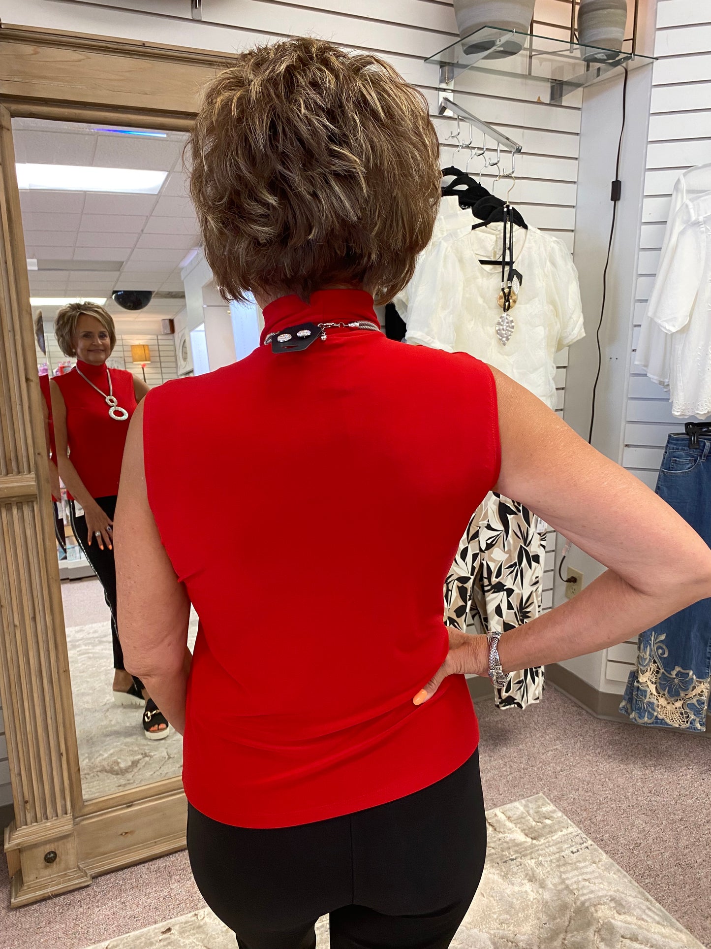 2227 Sleeveless Red Top LMS