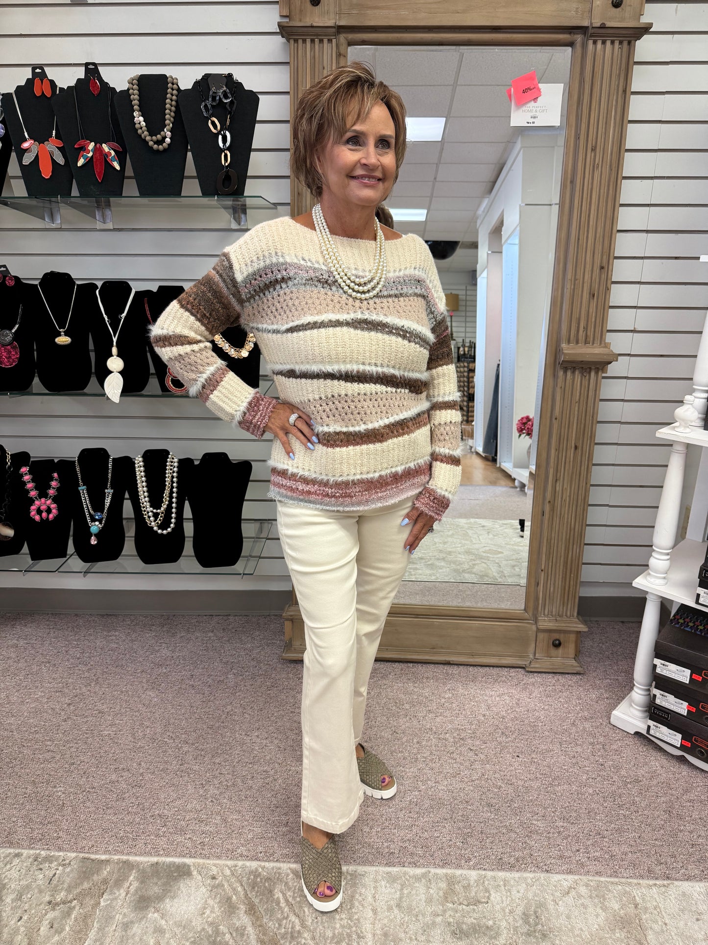 2731 Long Sleeve Patchwork Sweater CWB