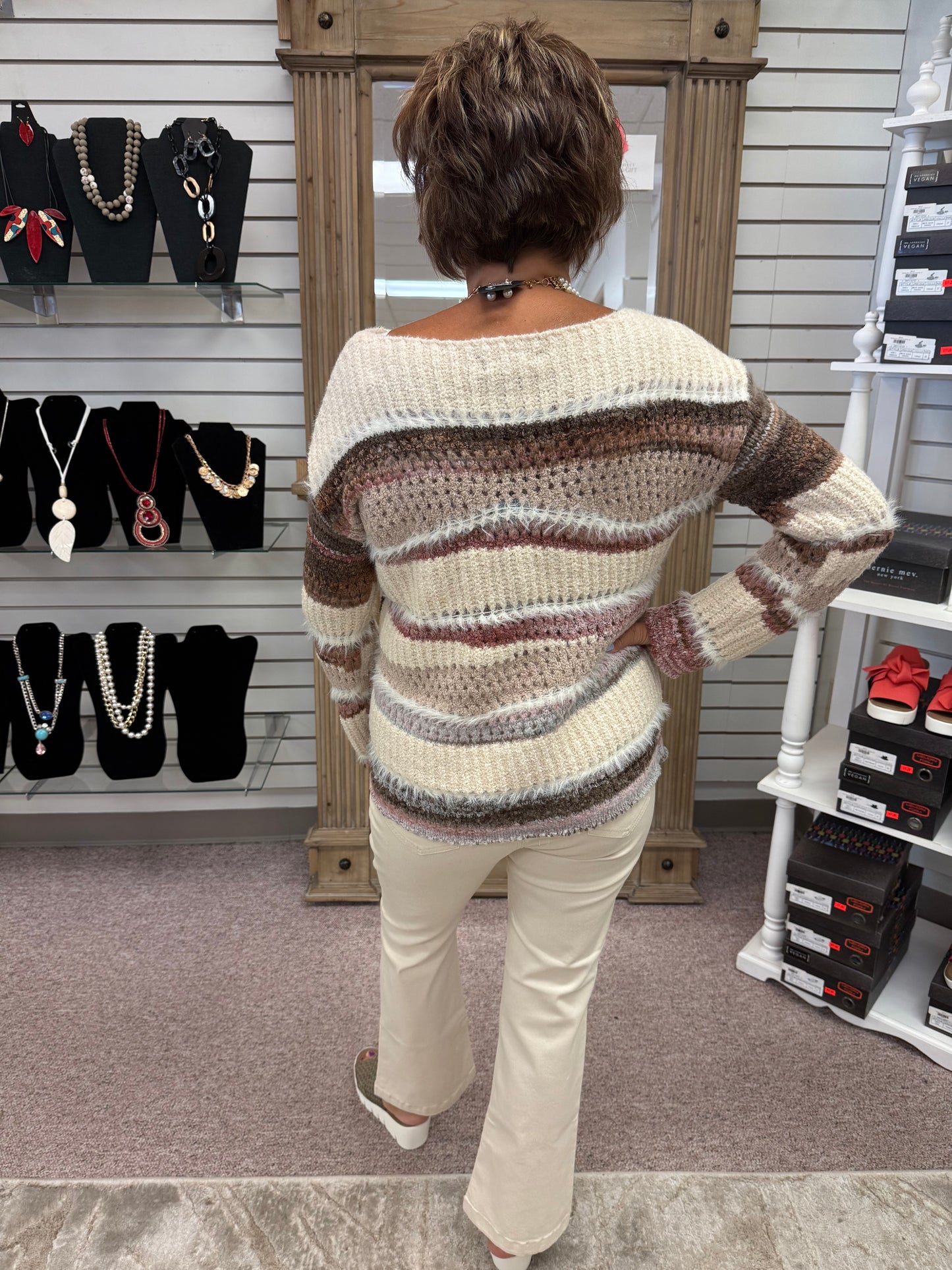 2731 Long Sleeve Patchwork Sweater CWB