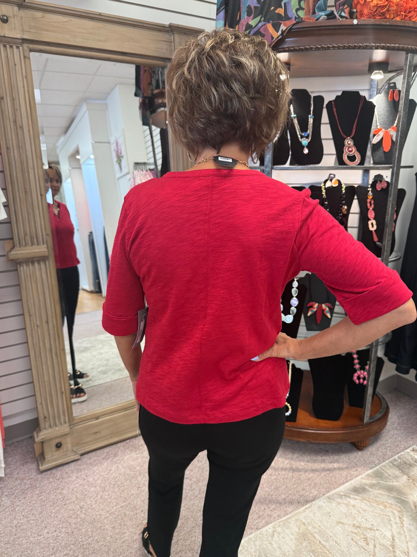 7521 Ruby Split Neck Tee HAB