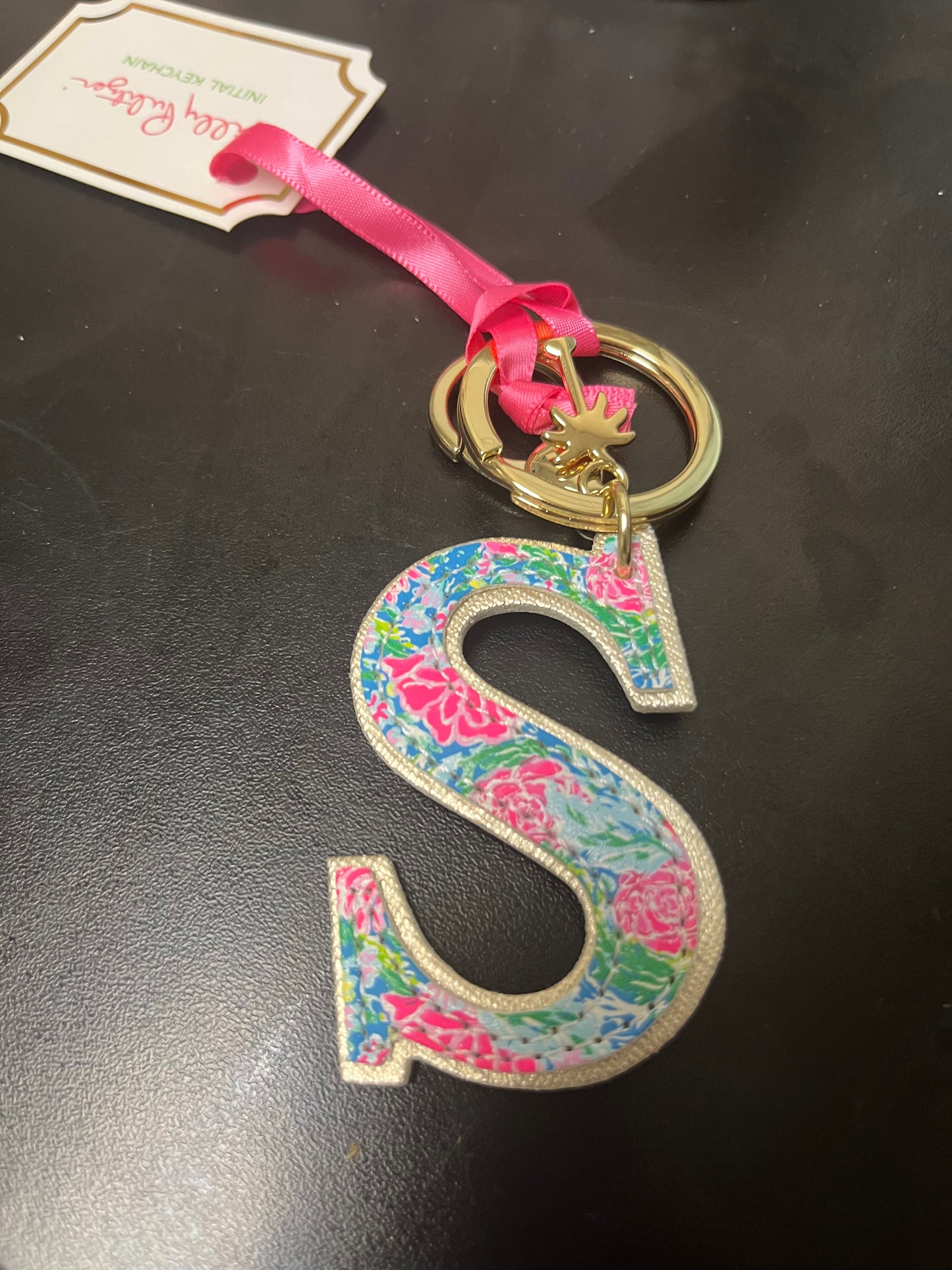 Lilly Pulitzer Leatherette Initial Keychain LPG