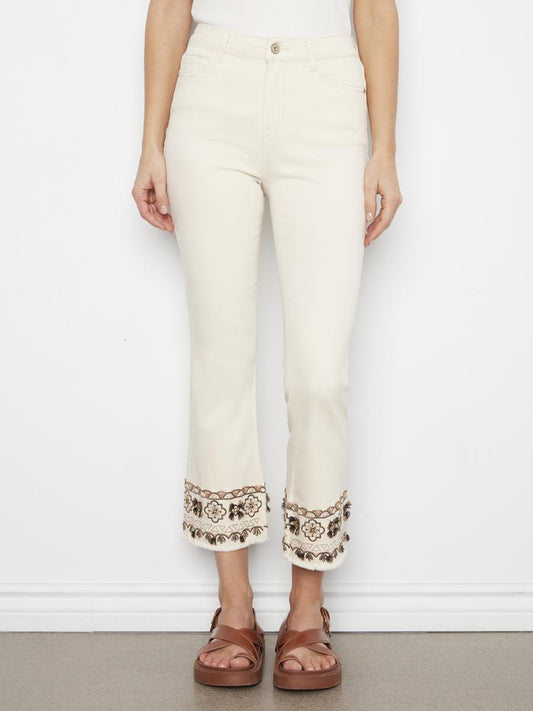 5739 Embroidery Hem Crop Pant CWB
