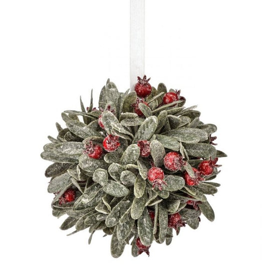 7109 Mistletoe Ball Orn RIB