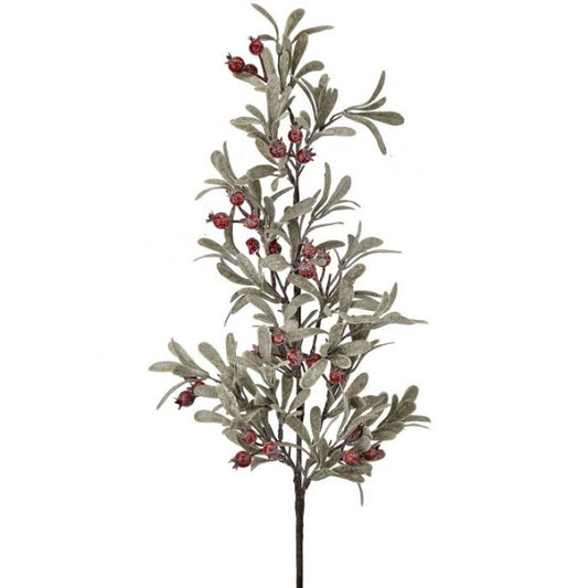 7111 35" Mistletoe/Berry Spray RIB