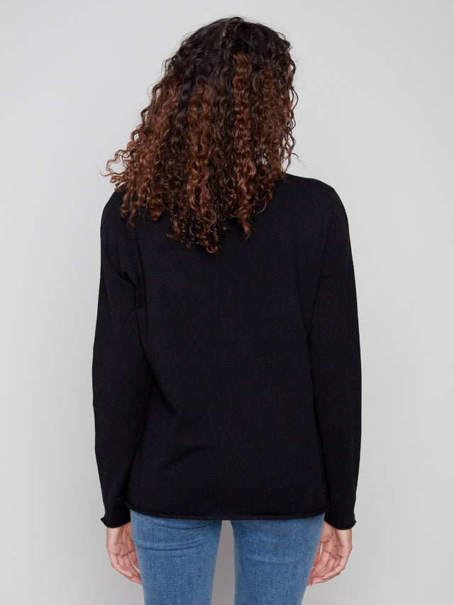 2279 Black V-Neck Sweater CWB