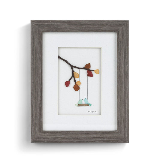 Sharon Nowlan Autumn Birds on a Swing