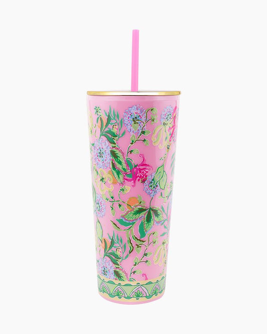 6305 Lilly Pulitzer Via Amore Tumbler with Straw LGP