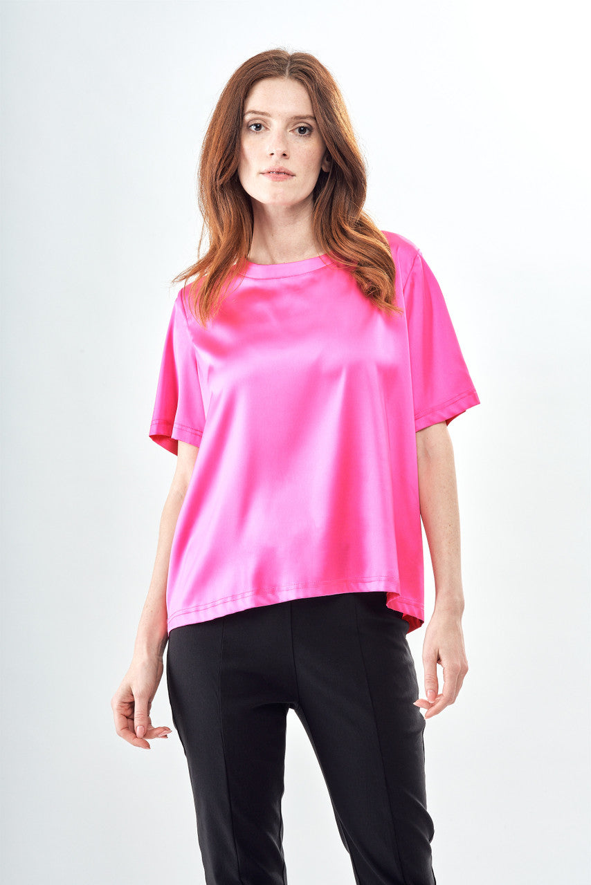 8933 Pink Satin Top INY