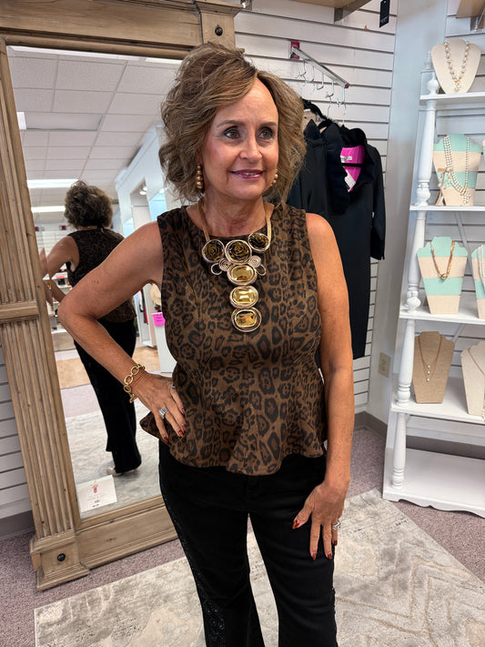 2076 Leopoard Suede Top THML