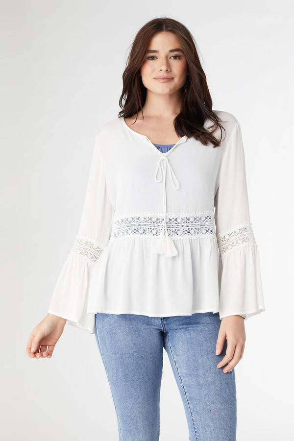 9078 Sleeve Top White CoCo