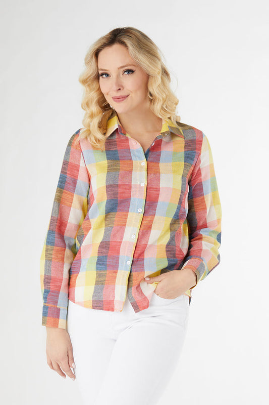 9088 Gingham Blouse Multi CoCo