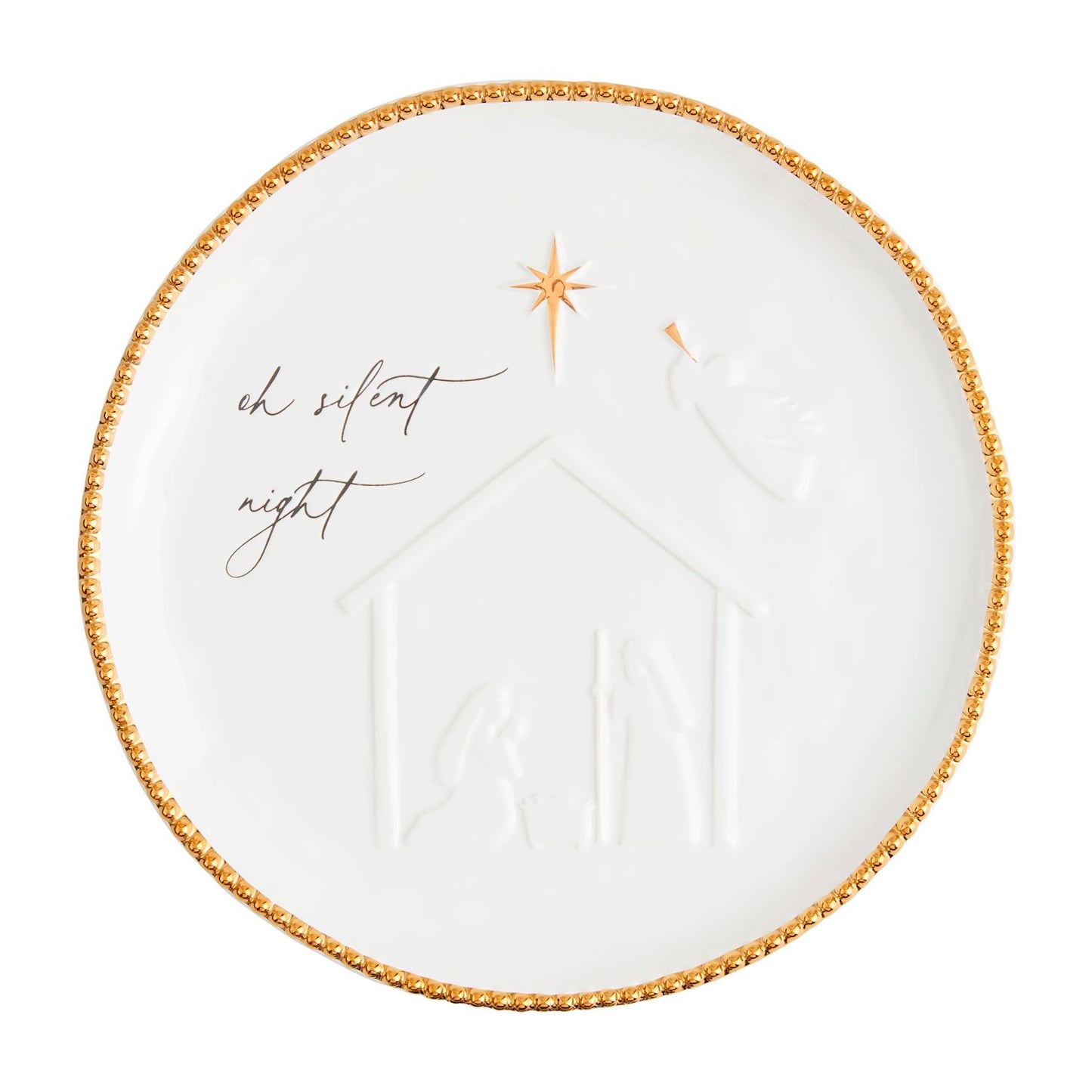 0687 Beaded Nativity platter MPC