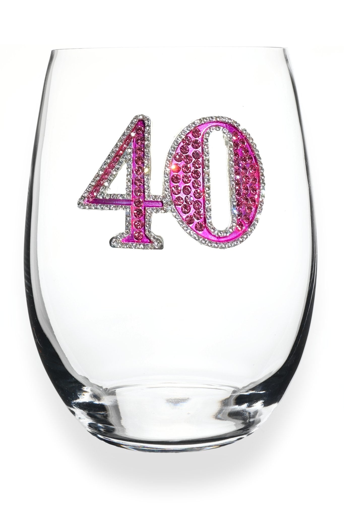 40th Birthday Stemless Glass TQJ