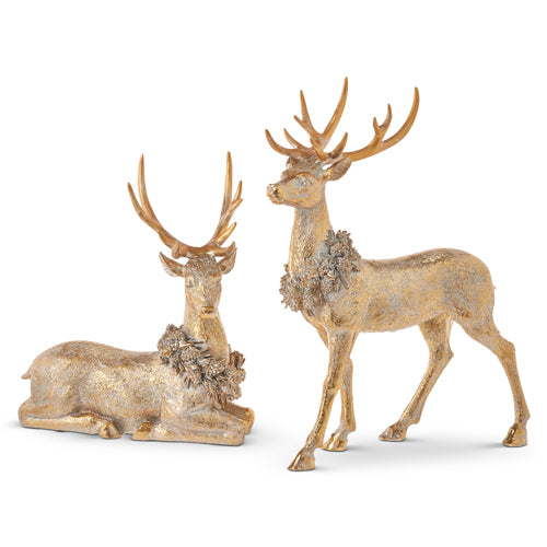 1148 Gold Deer W/Wreath RAZ