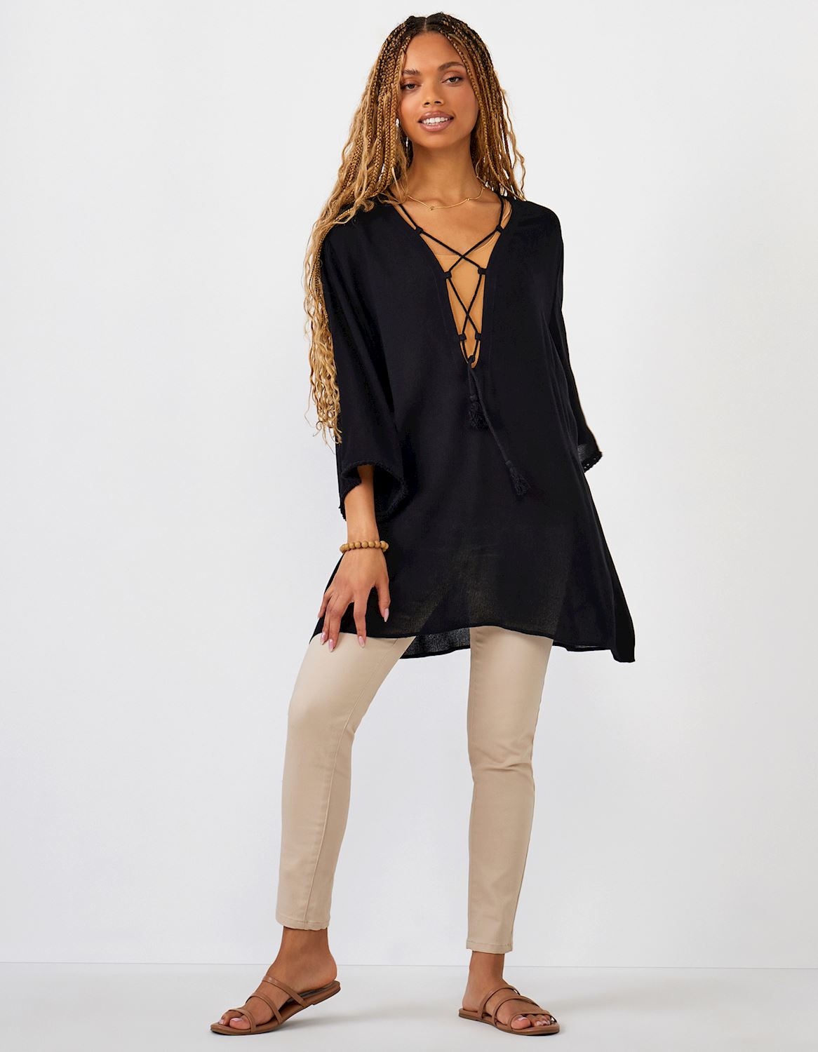 3868 Tie Front Tunic GCI