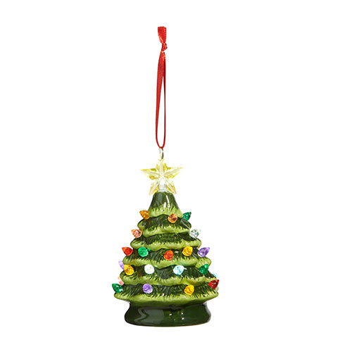 2943 Green Lighted Tree Ornament RAZ