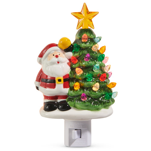 9203 Santa w/Tree Night Light RAZ