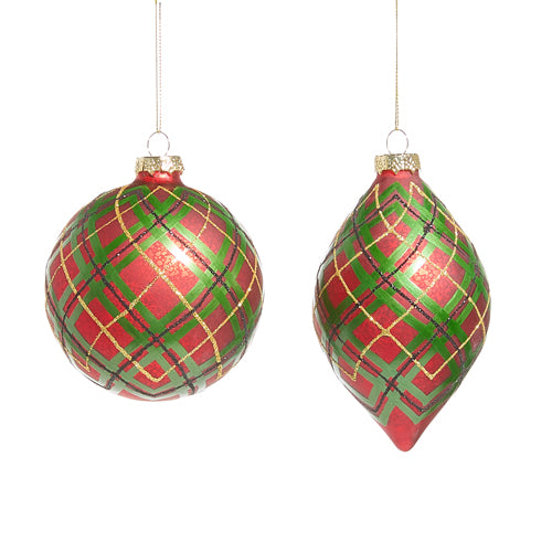 4976 Red/Green Plaid Orn RAZ