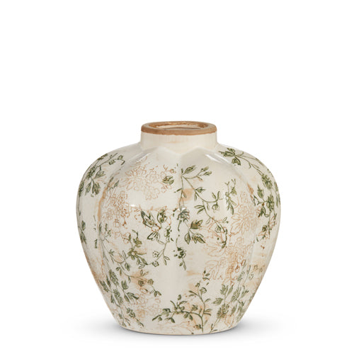 8518 8" Taupe Floral Vase RAZ