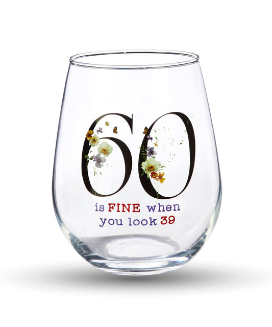 6671 Wine Glass w/60 Birthday GCI