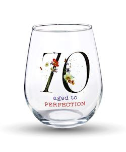 6672 Wine Glass w/70 Birthday GCI