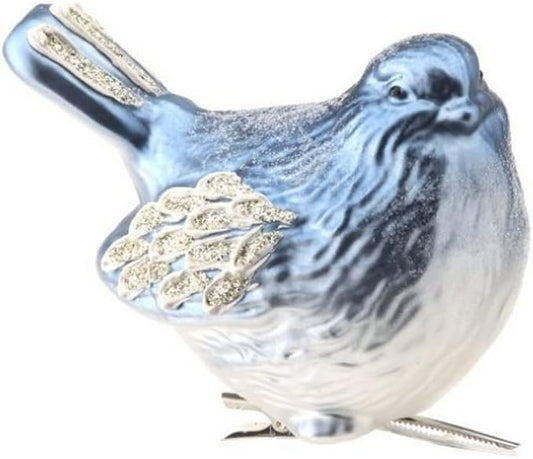 6686 4" Glass Chickadee Orn RIB