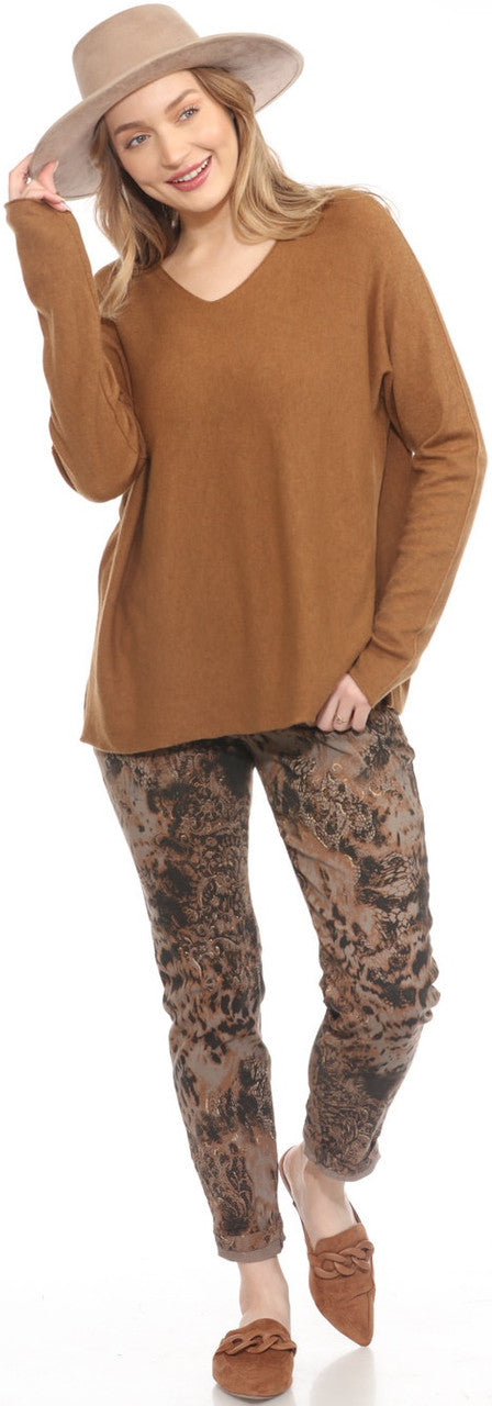 9867 Caramel Print Pant FAC