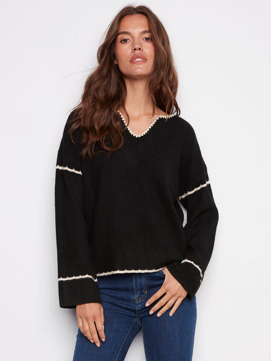 2879 Notched Neck Sweater CWB