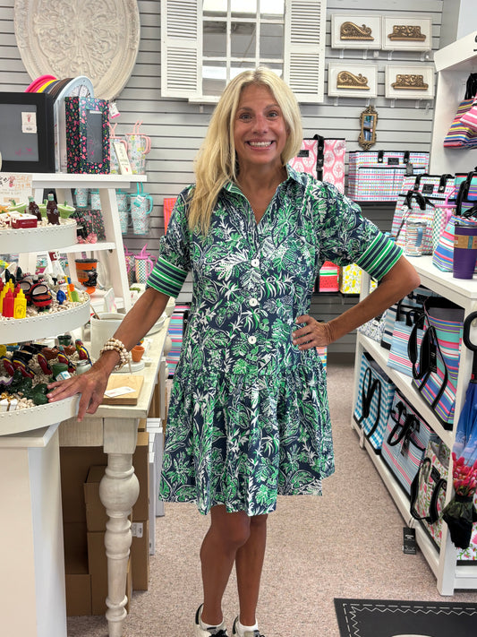 So Sweet Dress Vintage Vines Navy GSL
