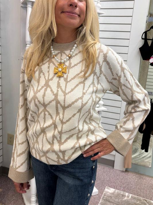 2921 Jacquard Crew Sweater CWB