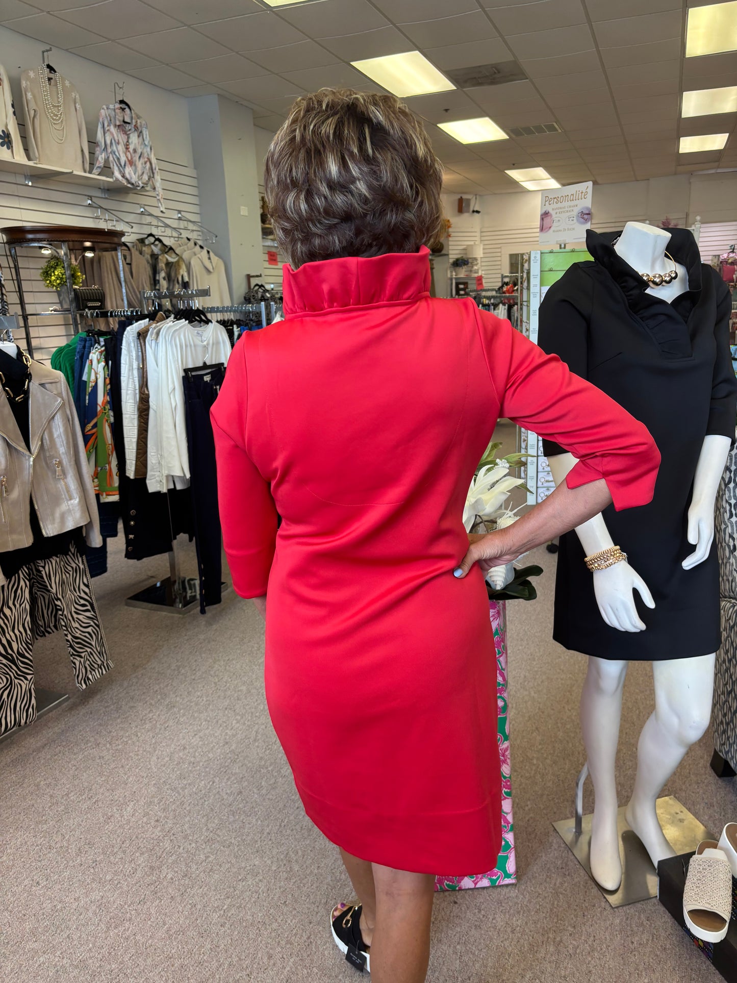 Ruffneck Dress Solid Crimson Dress GSL